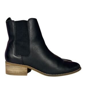 GAP Women's LEATHER CHELSEA Boots BLOCK HEEL Black Size 7